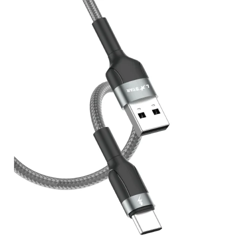 L✮STAR LS-19 3.5A Плетен Кабел Fast USB към Lightning – Сив