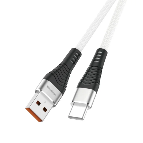 L✮STAR LS-23 60W Плетен Кабел Fast USB към Type-C 1M – Бял