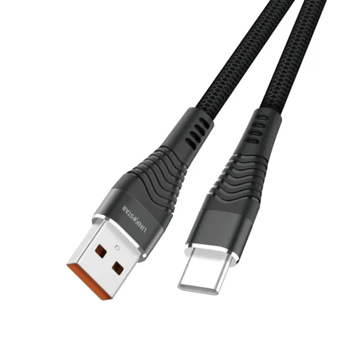L✮STAR LS-23 60W Плетен Кабел Fast USB към Type-C 1M – Черен