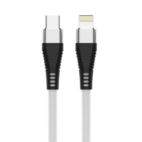 L✮STAR LS-23 PD60W Плетен Кабел Fast Type-C към Lightning – Бял