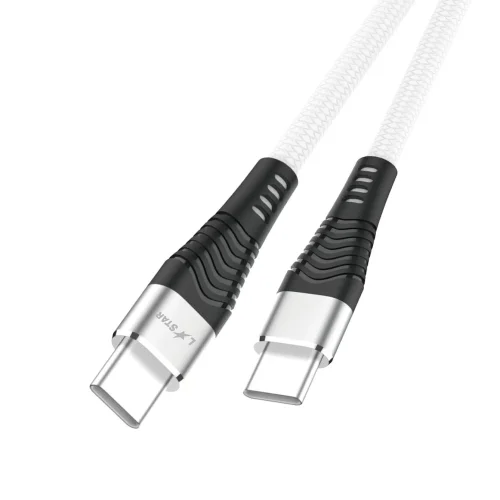 L✮STAR LS-232 100W Плетен Кабел Fast Type-C към Type-C 2M – Бял