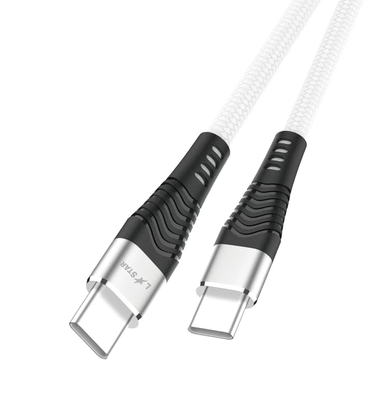 L✮STAR LS-232 100W Плетен Кабел Fast Type-C към Type-C 2M – Бял