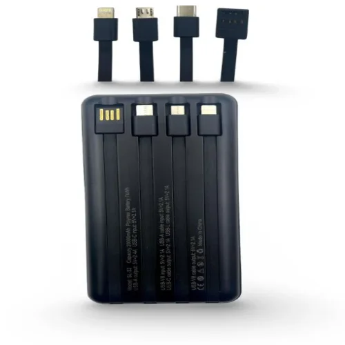L✮STAR SL-22 4в1 Соларно преносимо зарядно с вградени кабели – 20,000MAH – Черен