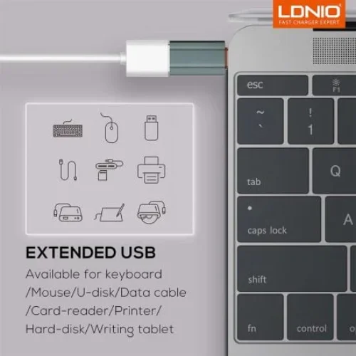LC140 Адаптер LDNIO USB-C към USB-A OTG Pendrive
