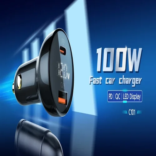LDNIO C101 Зарядно за кола 100W USB-C към USB-C – Dual USB-C, QC4 + , LED дисплей