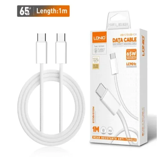 LDNIO Кабел LC902c 65W плетен iPh15series Type-C към Type-C 2M