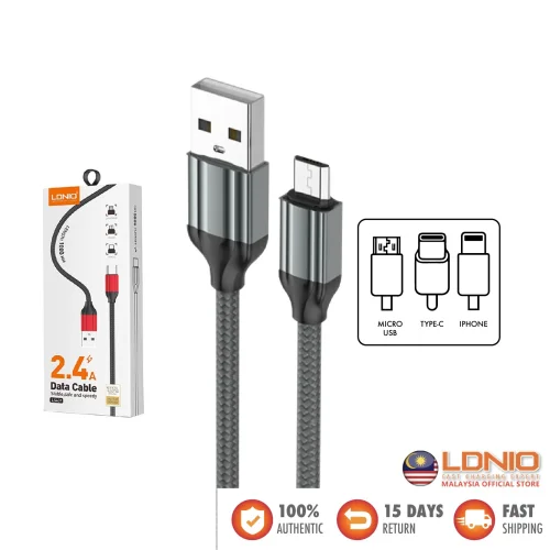 LDNIO Кабел LS431 USB към Type-C 1M