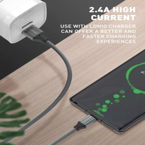 LDNIO Кабел LS441 1M 2.4A Fast USB към Type-C