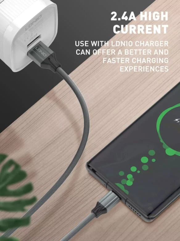 LDNIO Кабел LS441 1M 2.4A Fast USB към Type-C