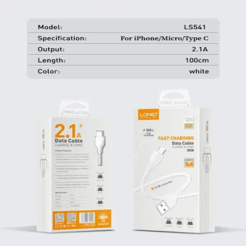 LDNIO Кабел LS541 USB към Type-C 1M