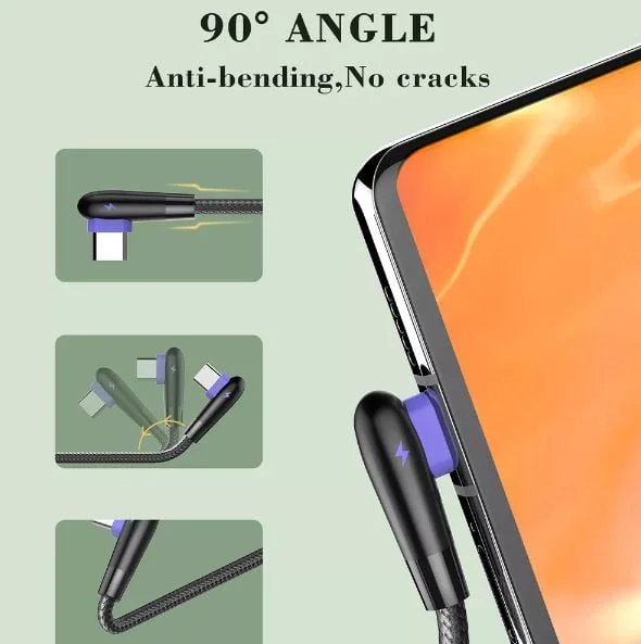 LDNIO Кабел LS561 2.4A 90 градусов Fast USB към Lightning