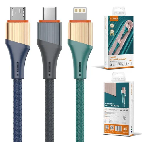 LDNIO Кабел LS631 30W 1M Fast USB към Type-C – Син