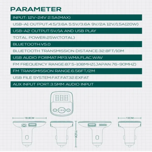 LDNIO Трансмитер и зарядно PD25 WC706Q QC3.0 + PD20W – USB към Type-C