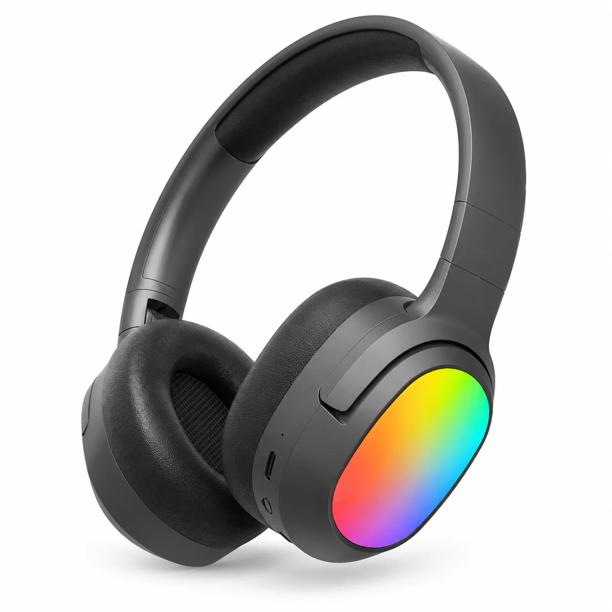 LELISU LS-257 – Черен Безжични Bluetooth слушалки V5.4 с RGB осветление, Type-C, до 10 часа работа