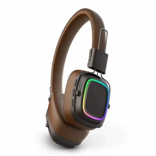 LELISU LS-258 – Кафяв Безжични Bluetooth слушалки с RGB подсветка