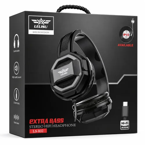 LELISU LS-832 Слушалки с USB Type-C – СИВ Hi-Fi стерео звук, Extra Bass, 1.2 м кабел