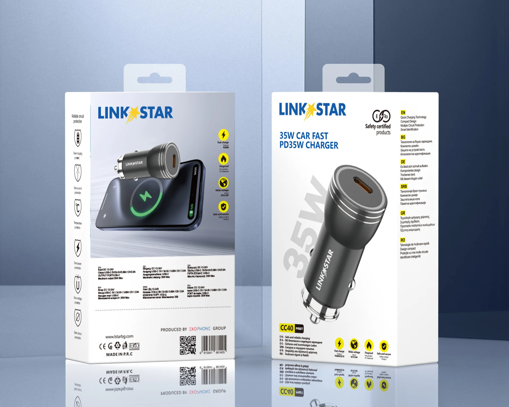 LINK✮STAR Адаптер 35W за кола CC40 с 1изх. USB-C PD35W