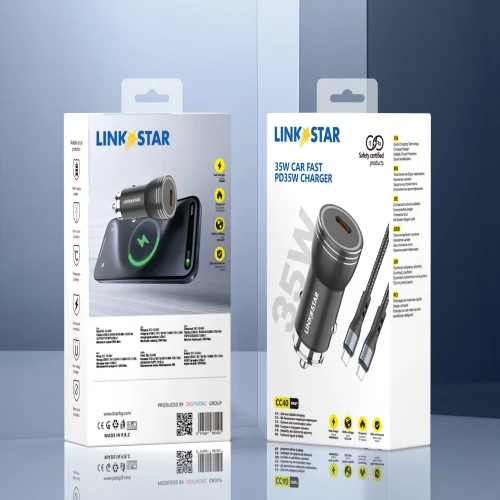 LINK✮STAR CC40 35W Бързо зарядно PD30W Type-C към Lightning