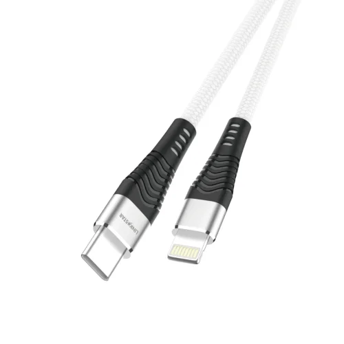 LINK★STAR LS-232 100W Плетен Type-C към Lightning кабел 2M Fast Charge – Бял