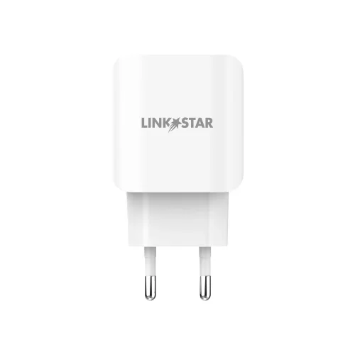 LINK★STAR TC-9 3.0A Бързозаряден USB 220V с Lightning кабел – Бял