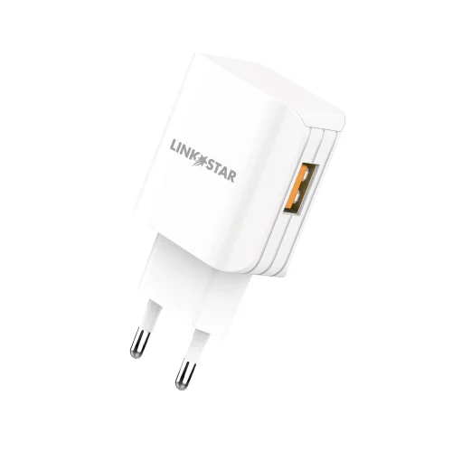 LINK★STAR TC-9 3.0A Бързозаряден USB 220V с Type-C кабел – Бял