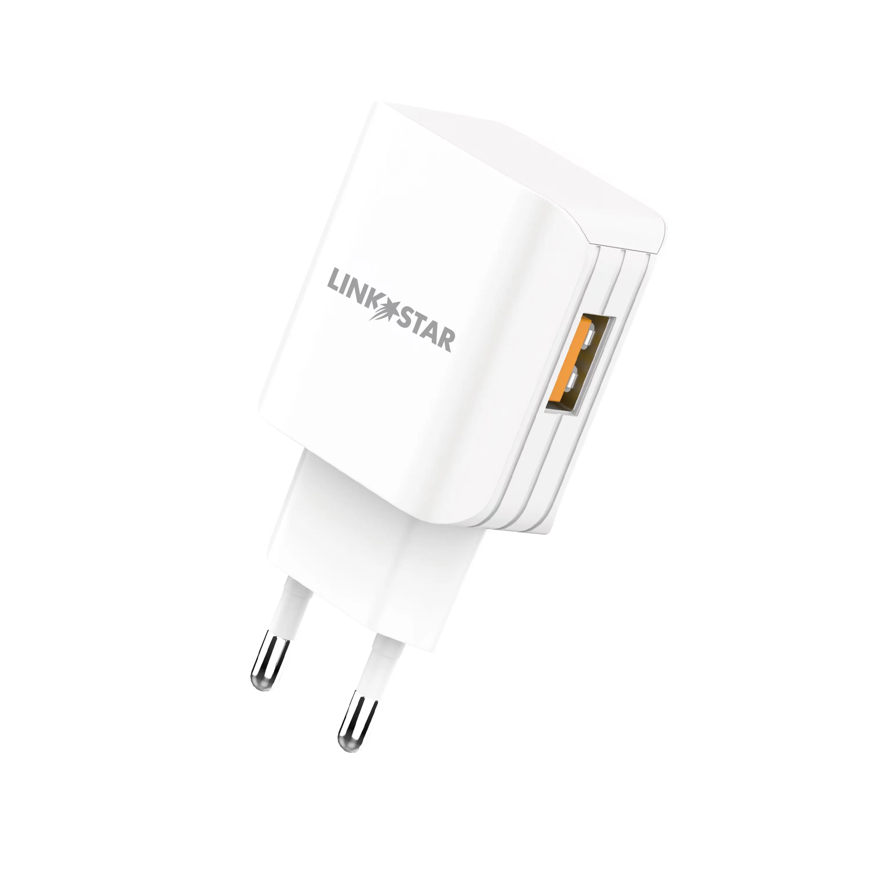 LINK★STAR TC-9 3.0A Бързозаряден USB 220V с Type-C кабел – Бял