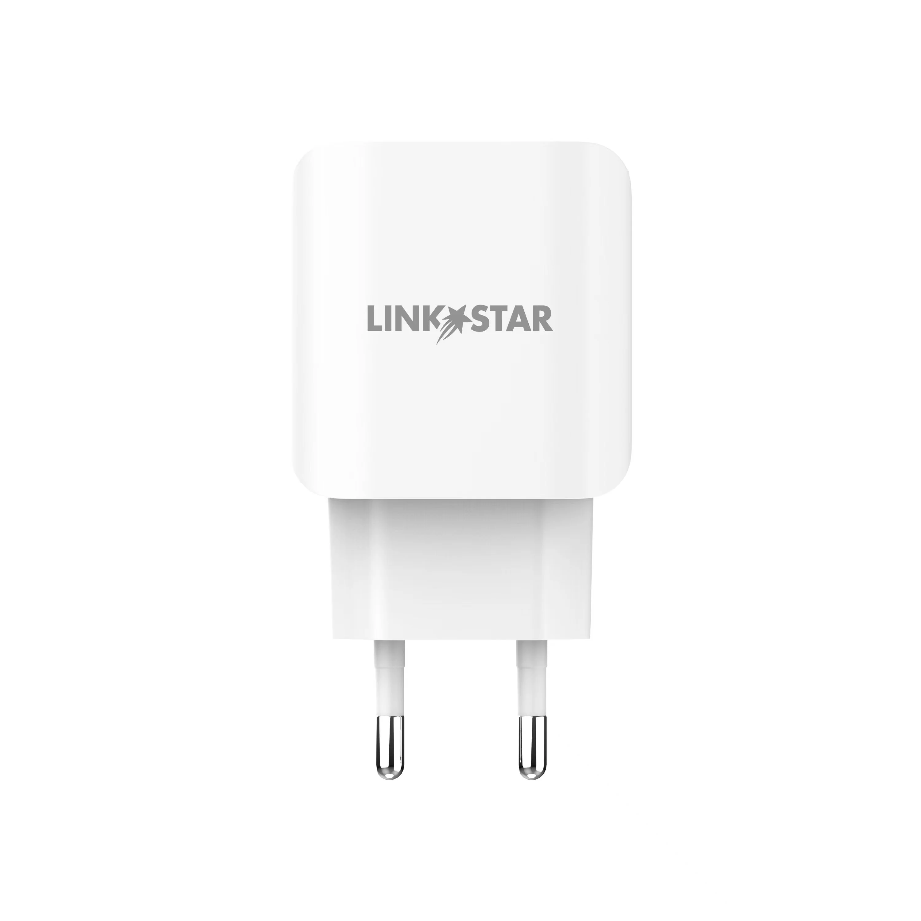 LINK★STAR TC-9 3.0A Бързозаряден USB 220V с Type-C кабел – Бял