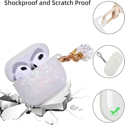 Луксозен калъф перла BN-19 за Airpods Pro 2-gen – Бял