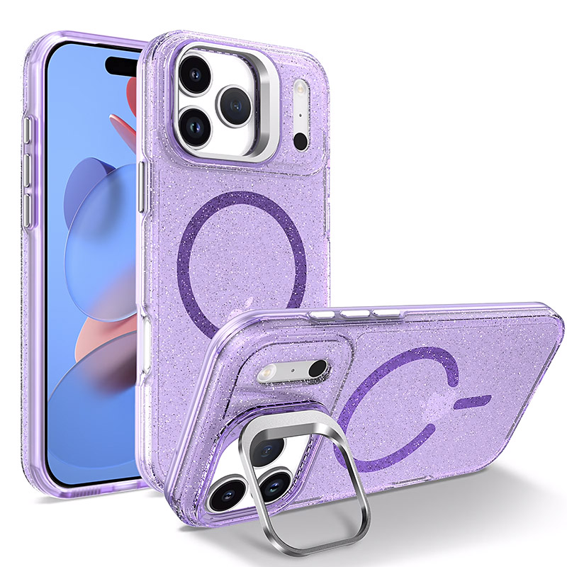 Луксозен калъф с Magsafe за iPhone 18 Pro лилав