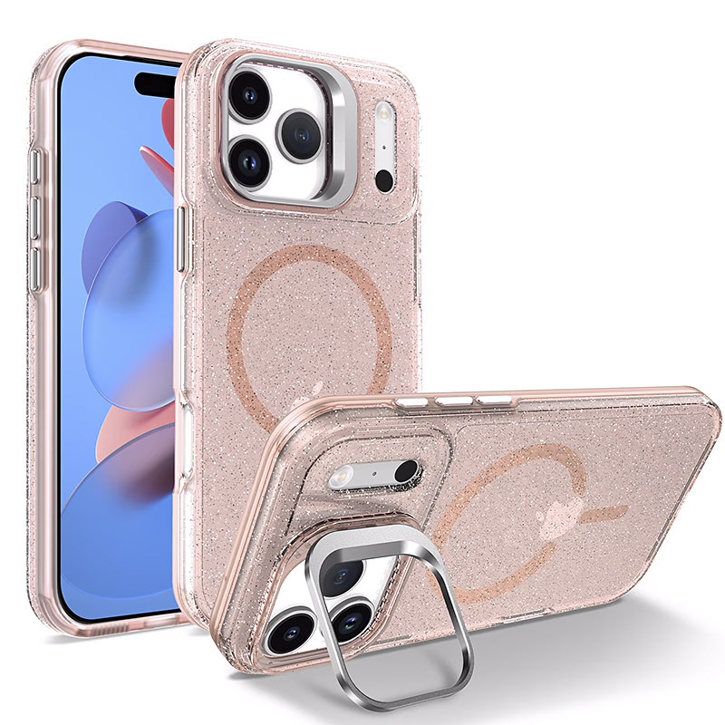 Луксозен калъф с Magsafe за iPhone 18 Pro Max розов