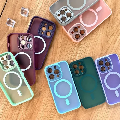 Луксозен кейс + Magsafe TP-27 + камера за iPhone 12 – Светло Лилав