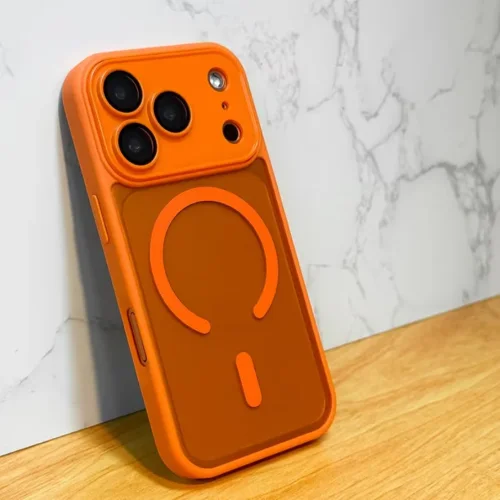 Луксозен кейс + MagsafeTP-27 + камера за iPhone 17 Air – Оранжев