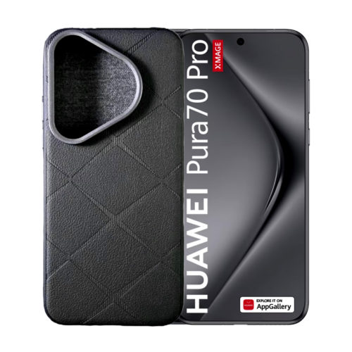 Луксозен кожен калъф за Huawei Pura 80 Pro със защита на камерата черен