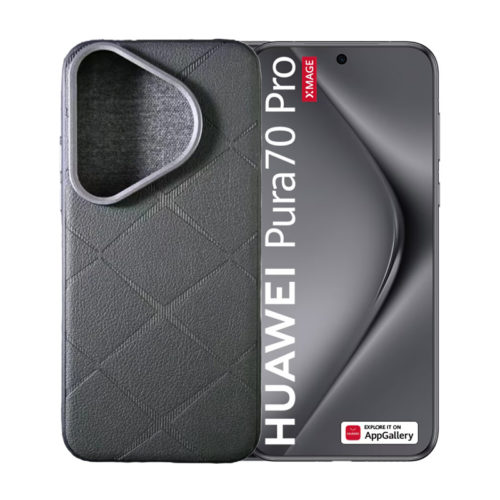 Луксозен кожен калъф за Huawei Pura 80 Pro със защита на камерата графит
