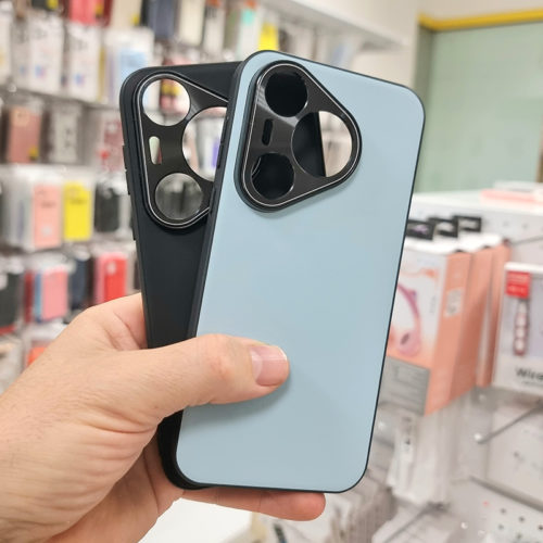 Луксозен кожен калъф за Huawei Pura 80 Pro син и черен