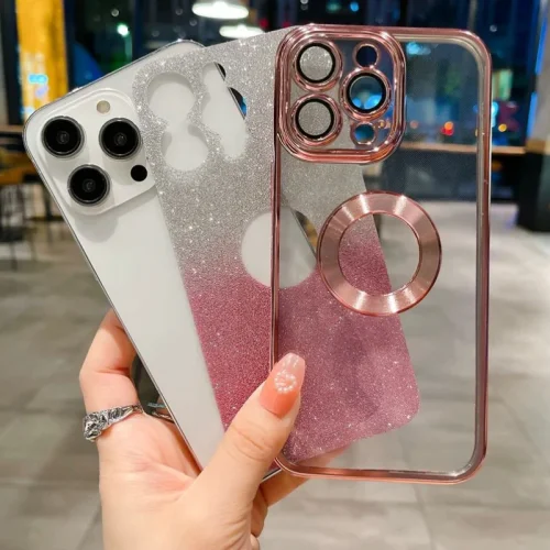 Луксозен лъскав кейс с брукат TP-24 за iPhone 14 Pro – Лилав