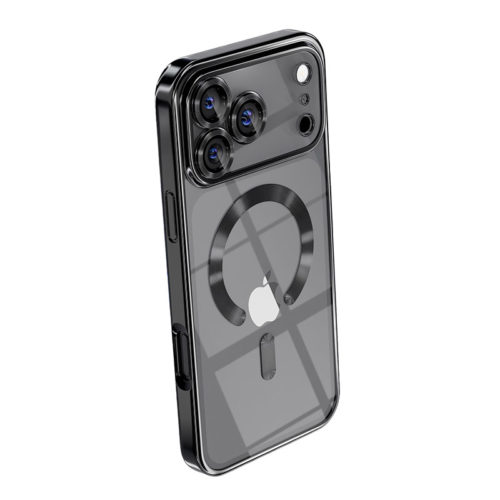 Луксозен прозрачен калъф за iPhone 18 Pro черен