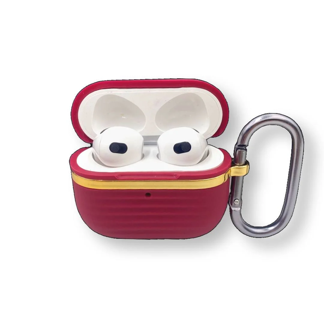 Луксозен силиконов калъф за AirPods Pro SC01 – Винен