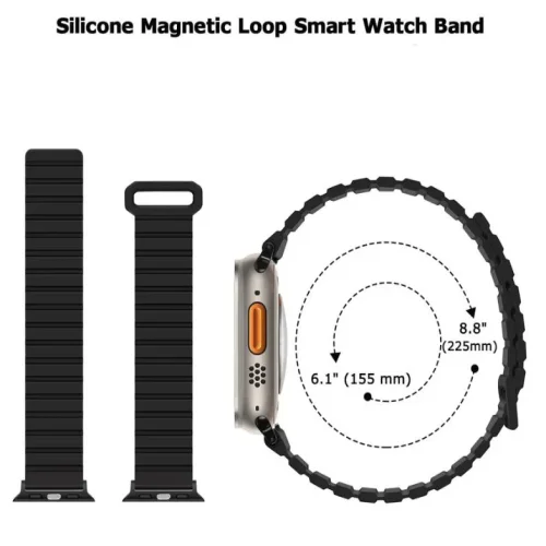 Магнитна каишка BN-10 Apple Watch iWatch 42/44/45/49mm – Винен /Сив отвътре