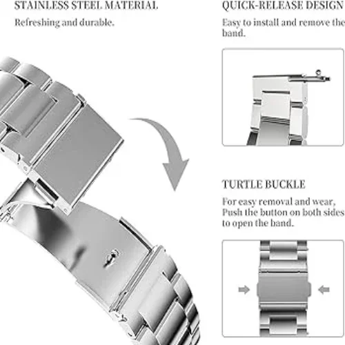Метална каишка BN-16 за Smart Watch Часовник 22mm – Сив/Златист