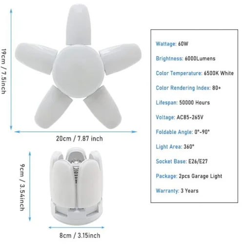 Mini 5 + 1Blade LED Лампа с 5 светещи крила 50W ( тип-FAN )
