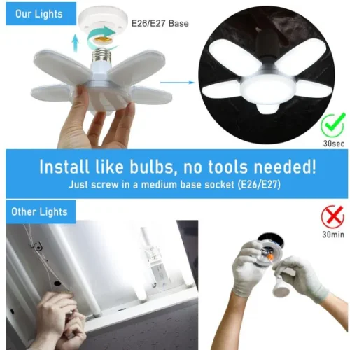 Mini 5 + 1Blade LED Лампа с 5 светещи крила 50W ( тип-FAN )