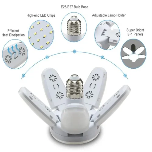 Mini 5 + 1Blade LED Лампа с 5 светещи крила 50W ( тип-FAN )