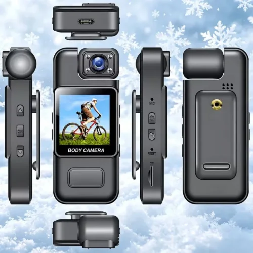 Мини Body Camera 1080P HD L8 – Камера с въртящ се на 180° обектив, нощно виждане, дисплей и клипс за дрехи