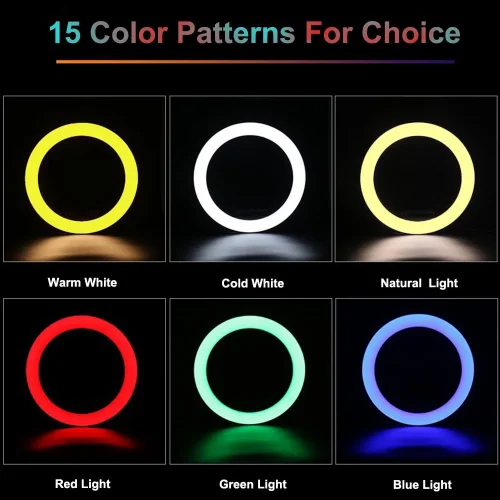 MJ-36 Ринг лампа RG LED Цветна, За селфи/грим, 14″ 36cm ринг