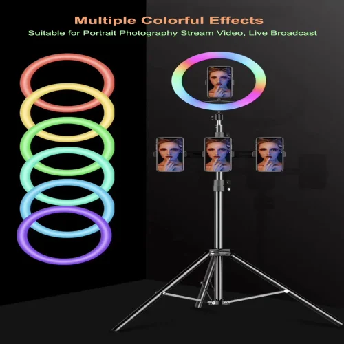MJ33 Ринг лампа RG LED Цветна, За селфи/грим, 12″ 33cm ринг