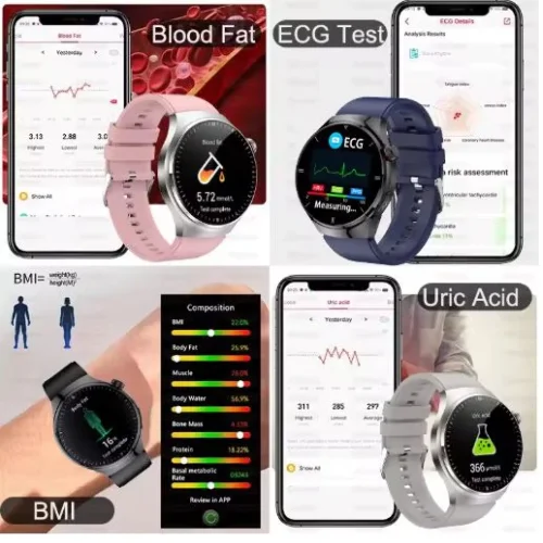 MK27 Смарт часовник 3 Каишки GT4 Bluetooth 47мм – Черен