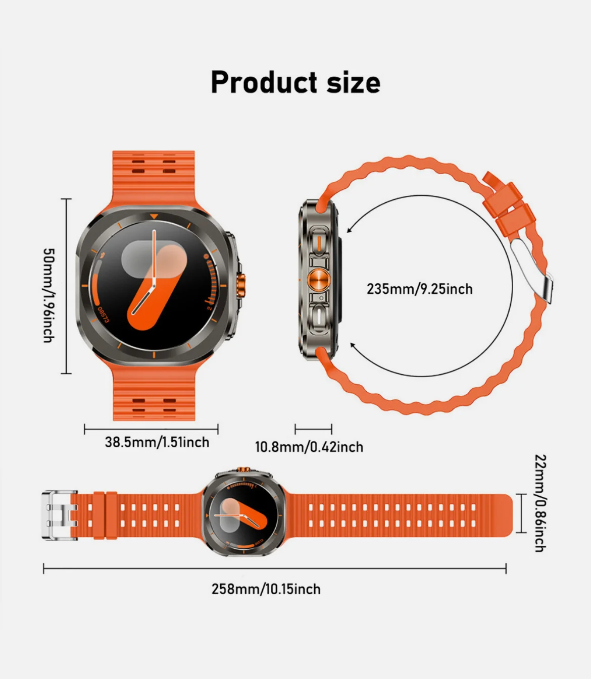 MK72 Смарт часовник 2 Каишки Watch Ultra Bluetooth 5.0 47мм – Черен