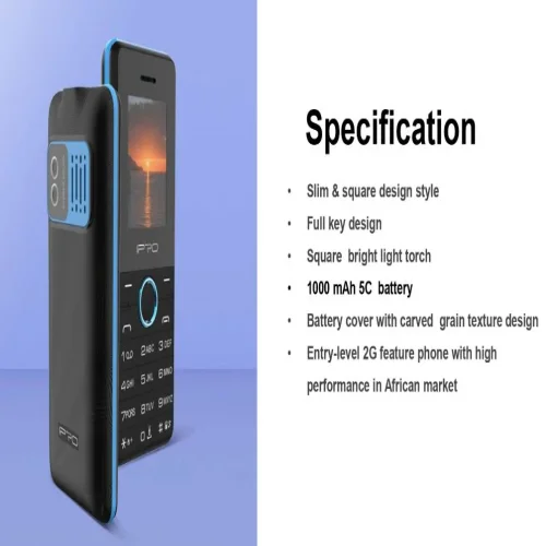 Мобилен телефон IPRO A30 + БГ МЕНЮ /2G/32 + 64MB/1.77inch/0.08MP/600mAh/Dual Sim/Фенер – Черен