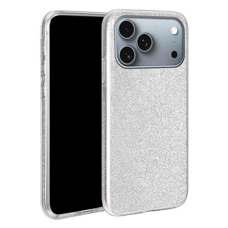 Оригинален калъф с кристали за iPhone 18 Pro Max сребърен